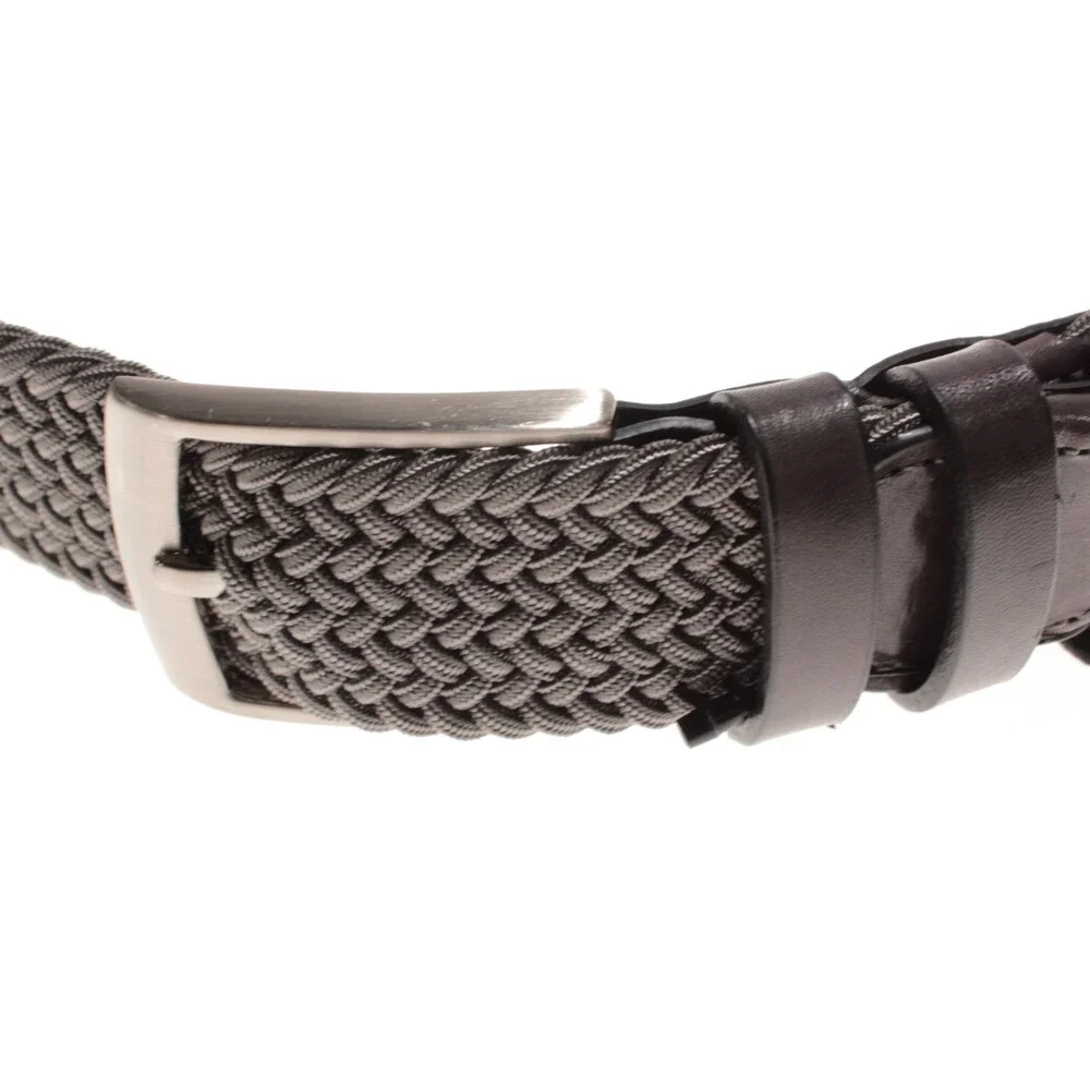 Magnanni NWT Braided Belt Size S (US 30-34) in Gray Knit / Leather Made in Spain